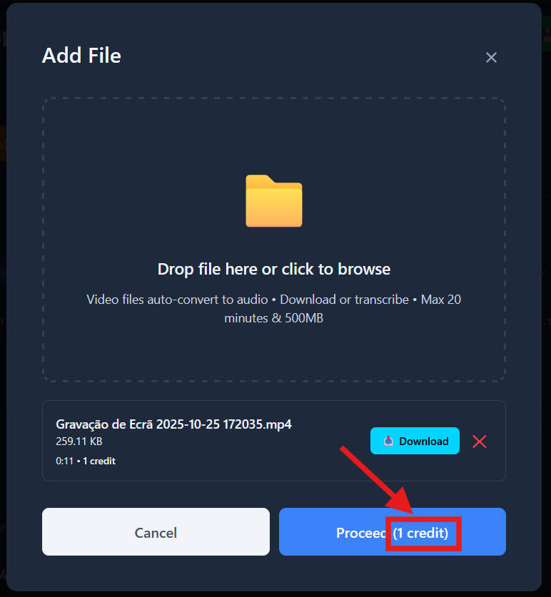 Where Your Current Credits are Displayed in Narralyn